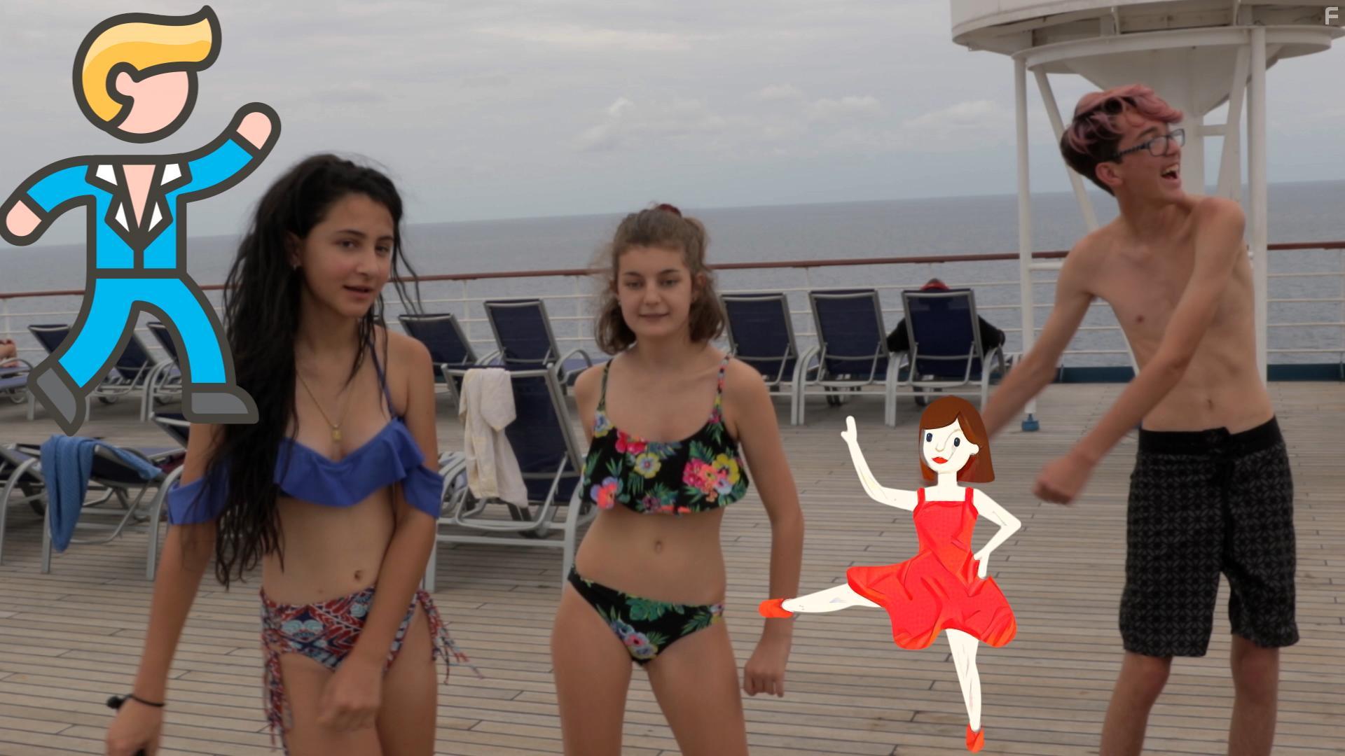 Otis Taylor, Hanni Fox Gerowin, and Delia Pirtle in Oh Ship! It's a Family Trip (2020)