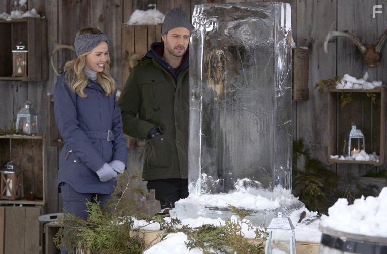 Steve Lund and Jocelyn Hudon in Baby, It's Cold Inside (2021)