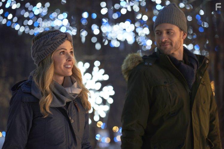 Steve Lund and Jocelyn Hudon in Baby, It's Cold Inside (2021)