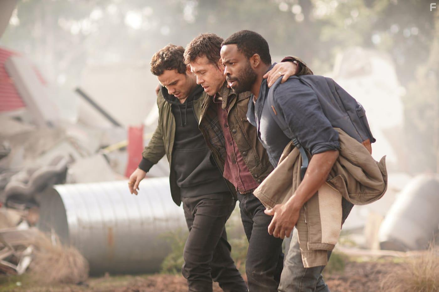 Jon Seda, Chik Okonkwo, and Josh McKenzie in La Brea (2021)