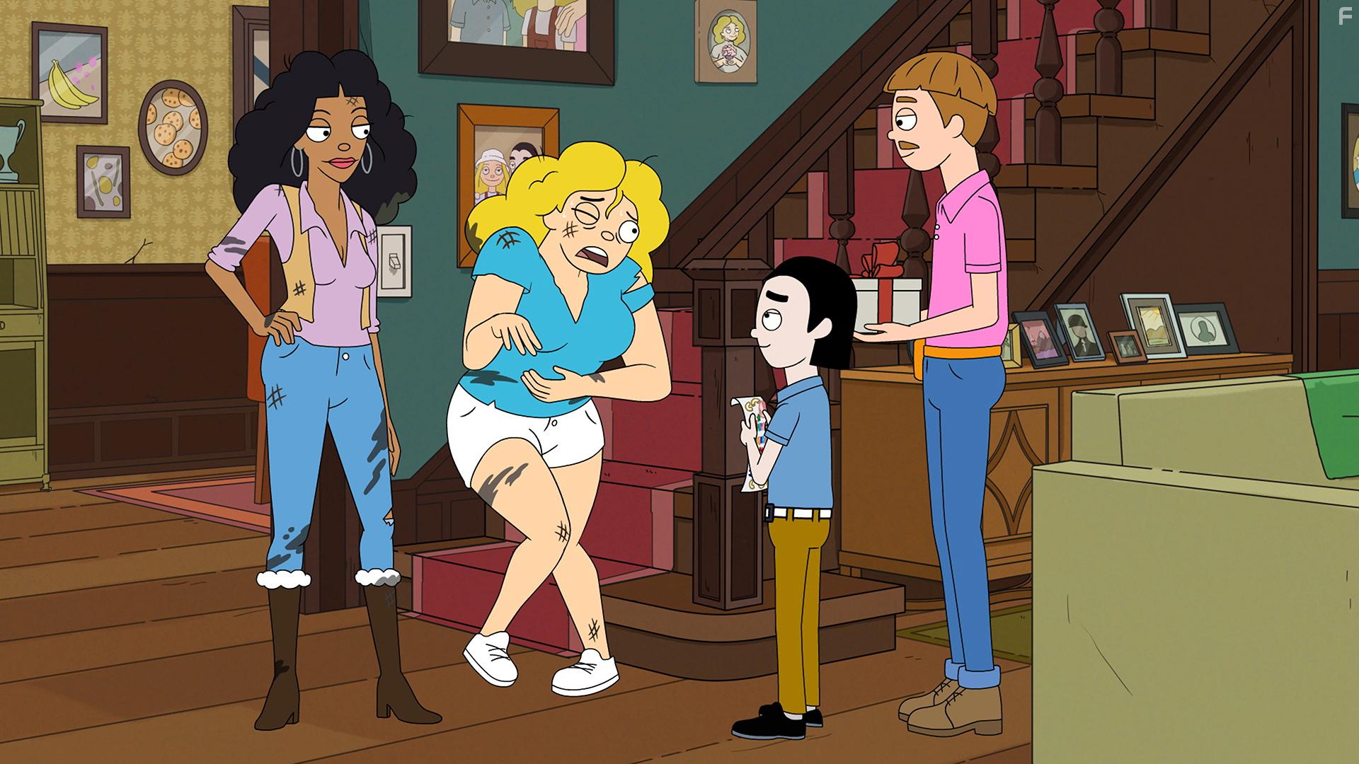 Jason Lee, Rhea Seehorn, Nyima Funk, and Ryan Flynn in The Harper House (2021)