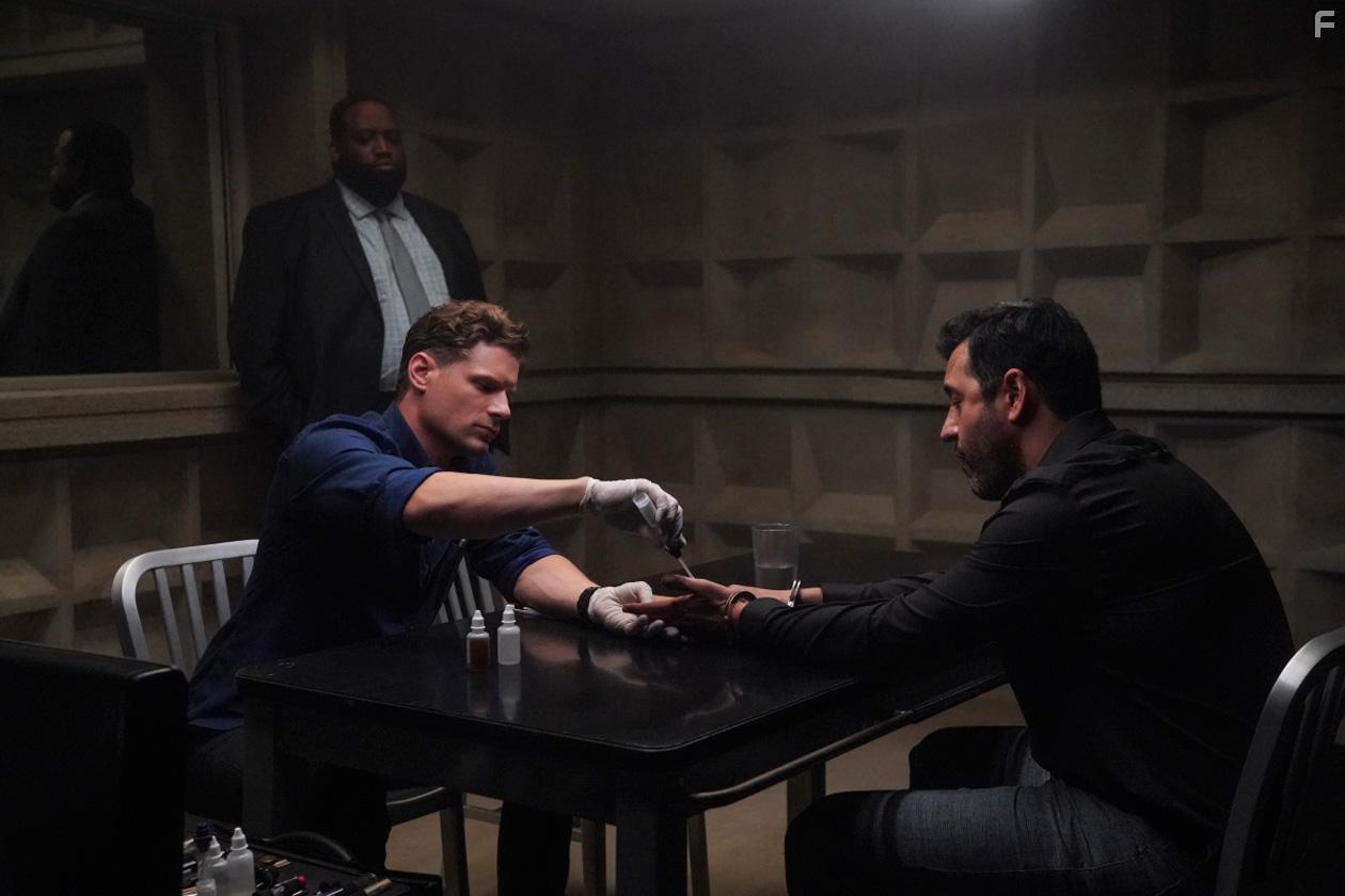 Cyrus Deboo, Matt Lauria, and Sean Alexander James in CSI: Vegas (2021)