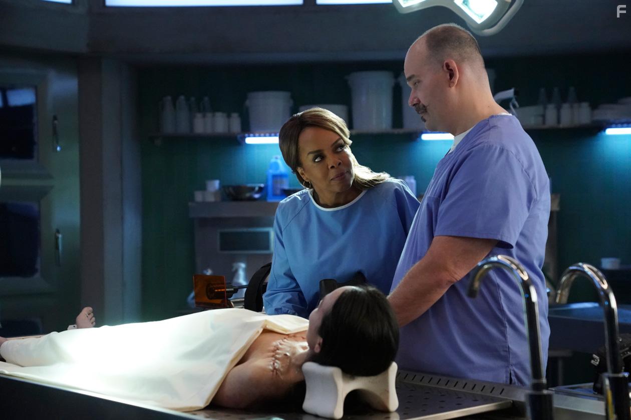 Paula Newsome, Mel Rodriguez, and Hanna Lee Sakakibara in CSI: Vegas (2021)