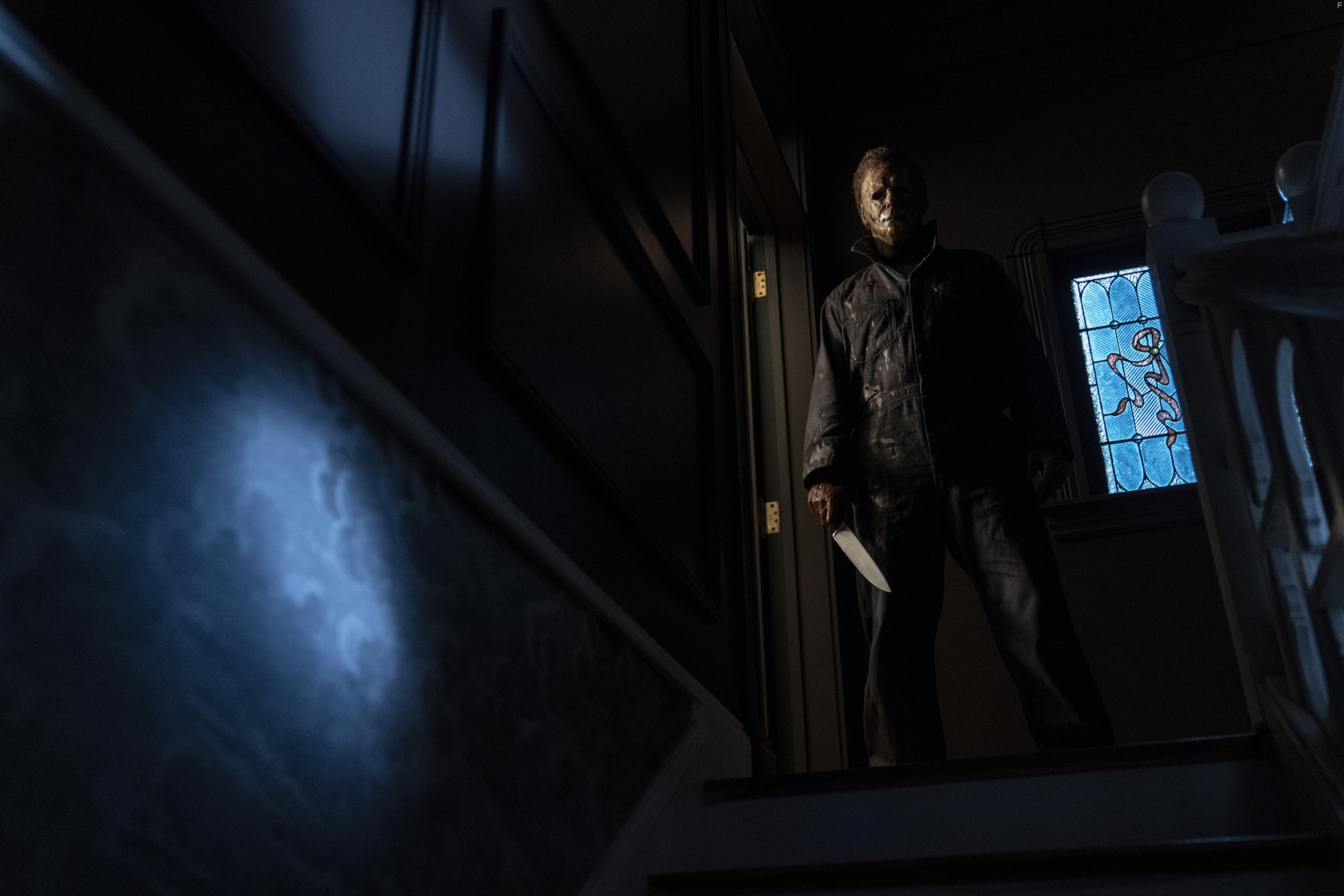 James Jude Courtney and David Gordon Green in Halloween Kills (2021)