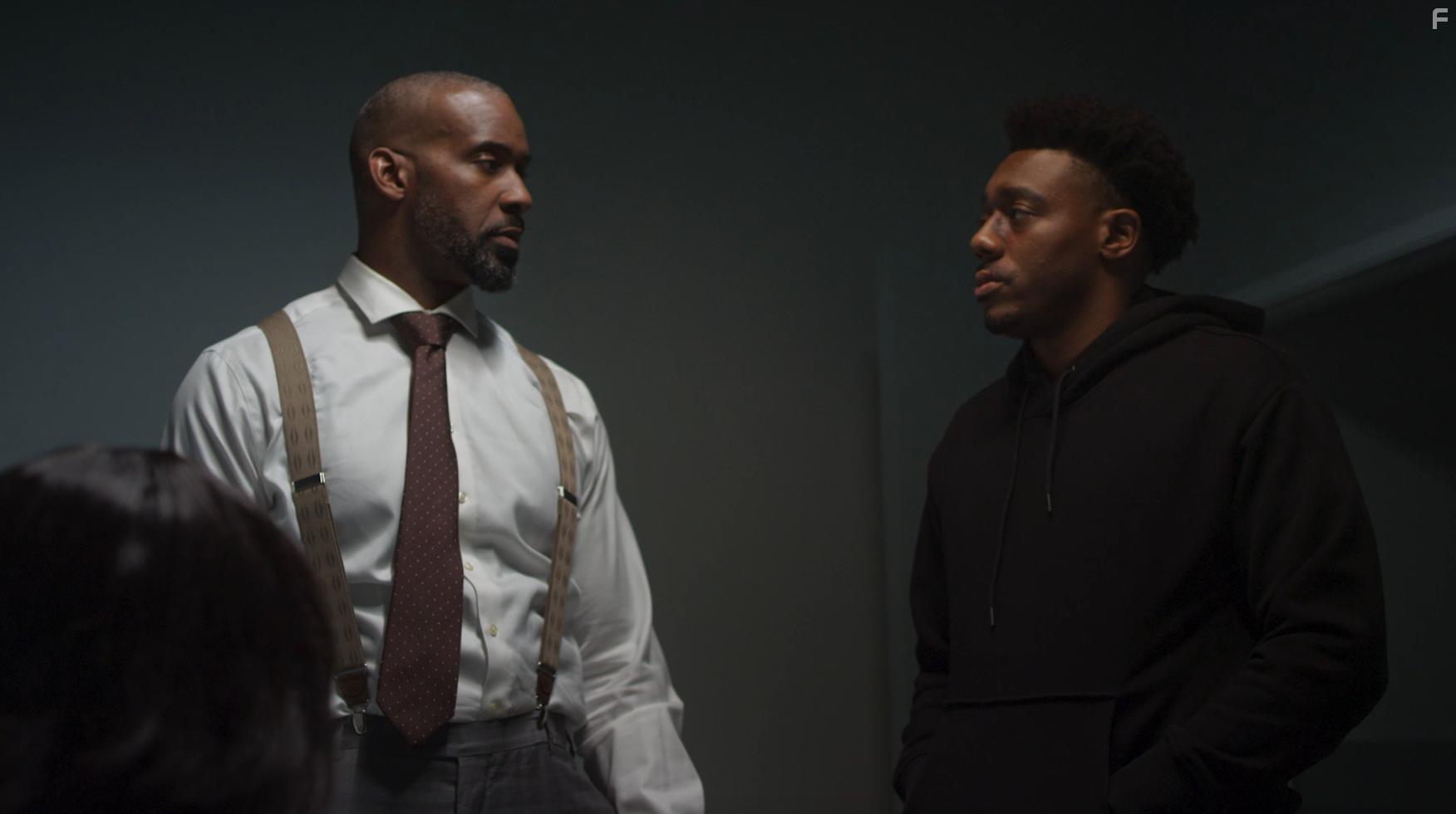 Maryam Basir, Isaac Stephen Montgomery, and Nate Walker in Lace (2021)