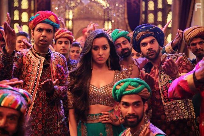 Shraddha Kapoor, Rajkummar Rao, Abhishek Banerjee, and Aparshakti Khurana in Stree (2018)