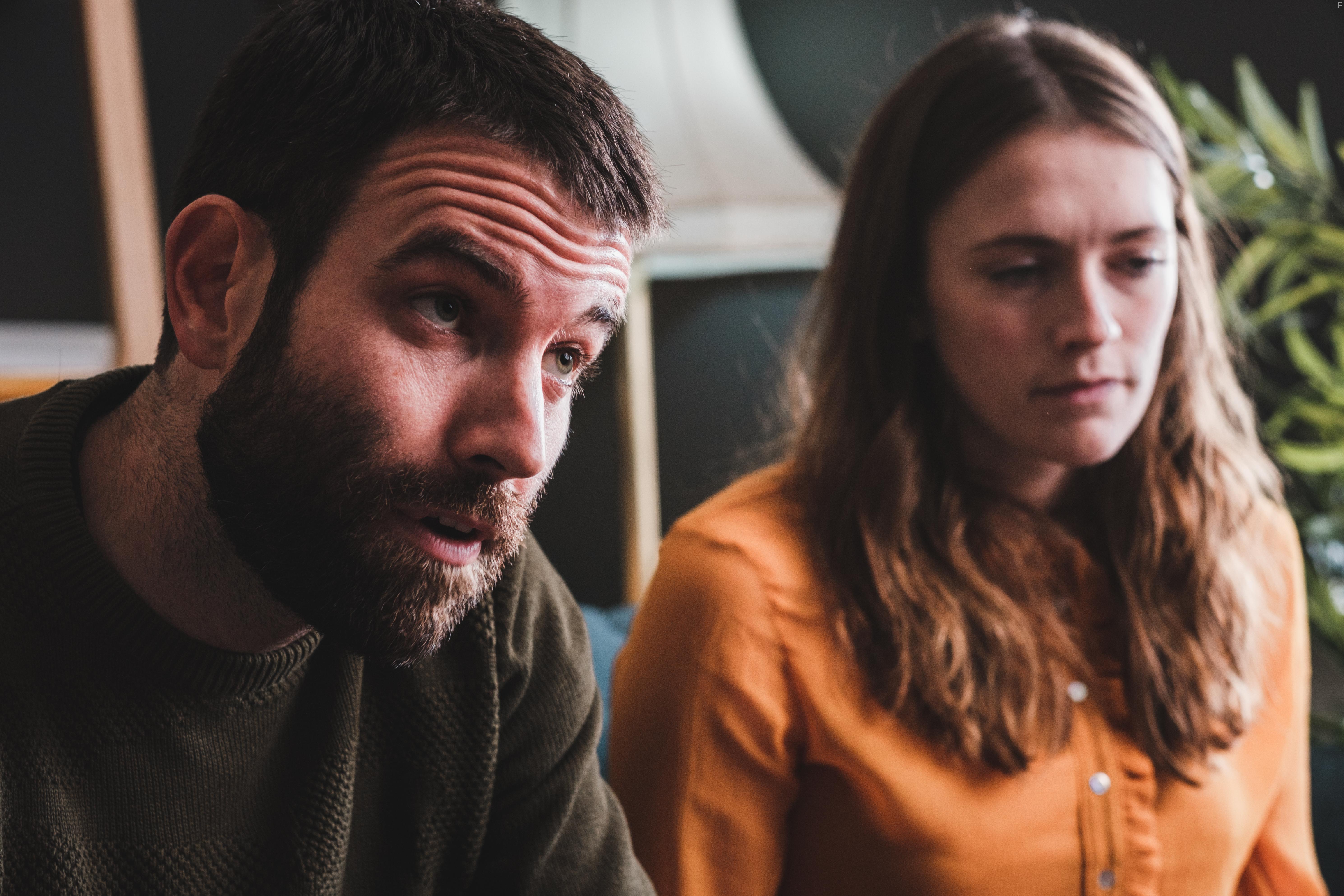 Charlotte Ritchie and Tom England in Repeat (2021)