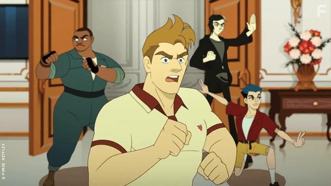 Sean Hayes, Wanda Sykes, Matt Rogers, and Patti Harrison in Q-Force (2021)