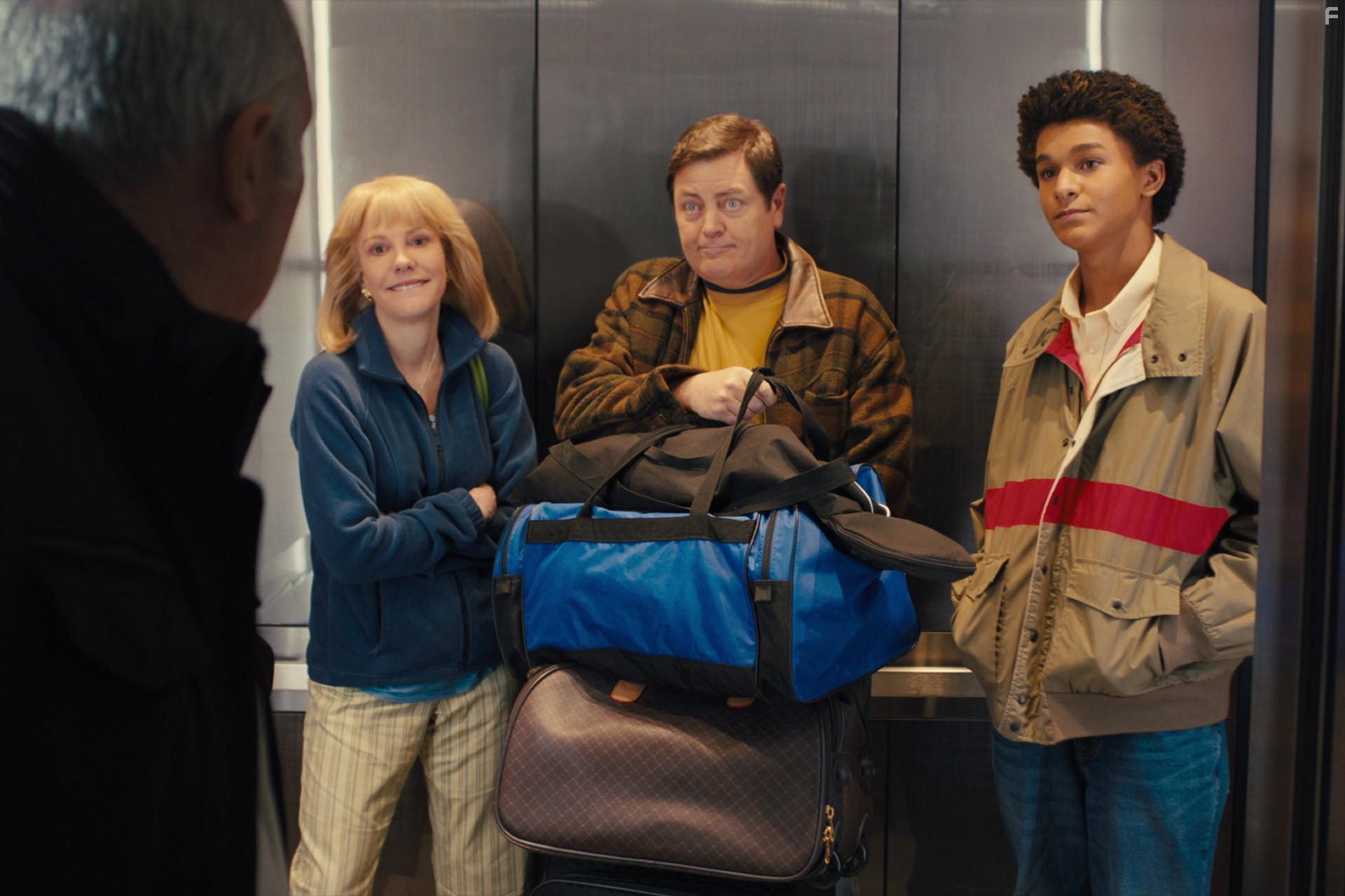 Mary-Louise Parker, Nick Offerman, and Jaden Michael in Colin in Black & White (2021)