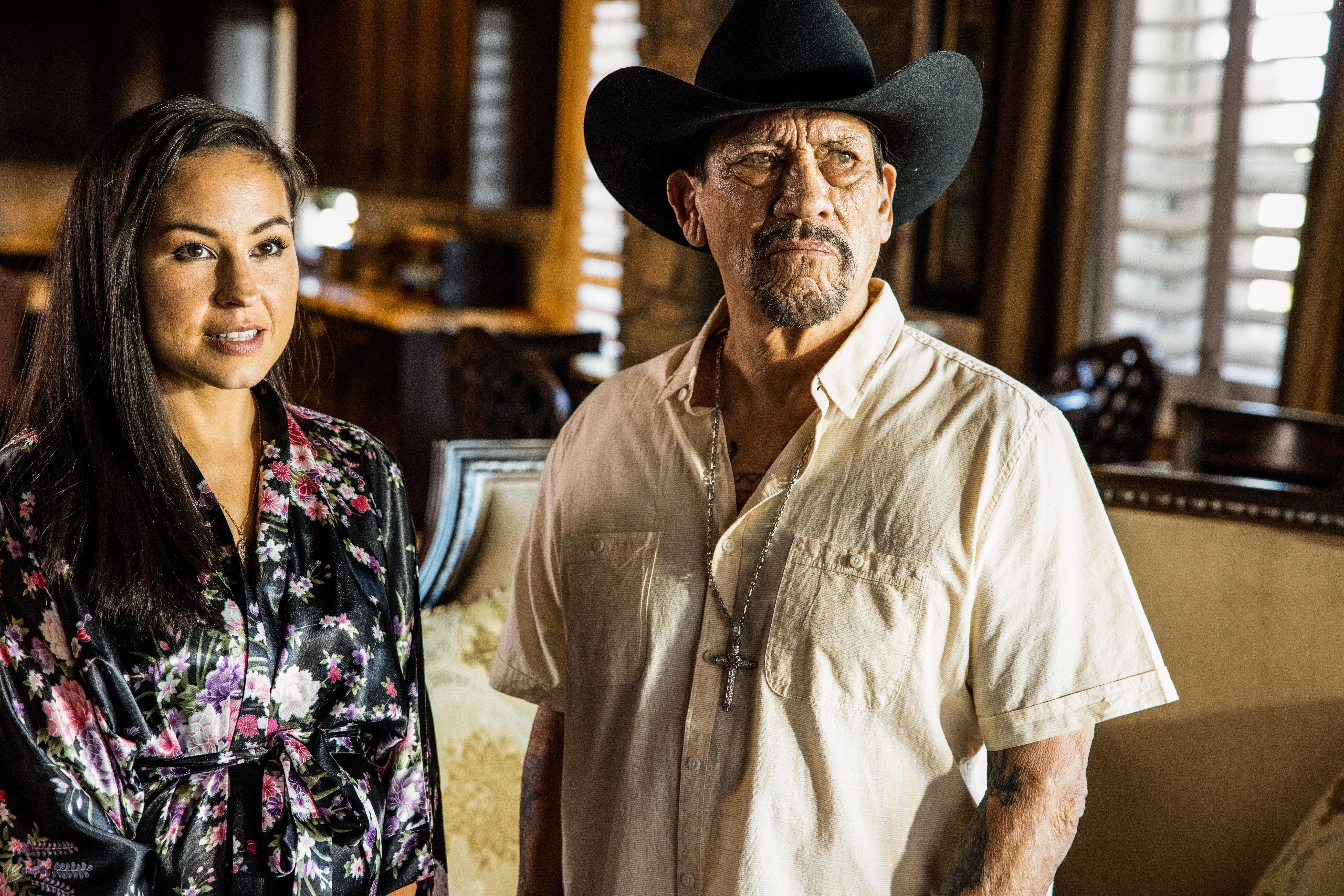 Danny Trejo and Cali Morales in American Sicario (2021)
