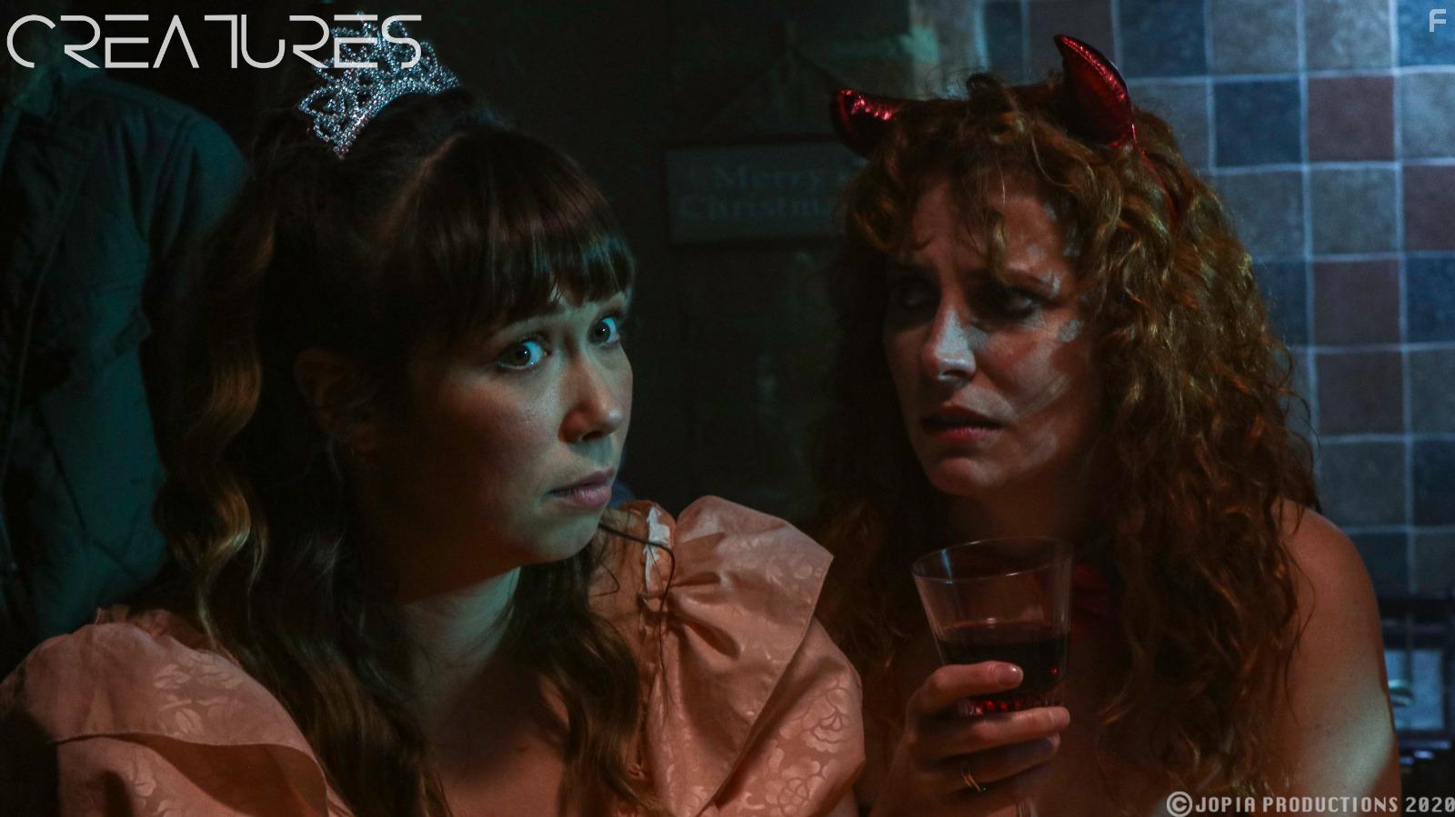 Jo Hart and Hephzibah Roe in Creatures (2021)
