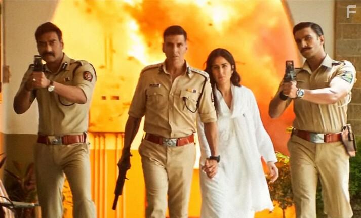 Ajay Devgn, Akshay Kumar, Katrina Kaif, and Ranveer Singh in Sooryavanshi (2021)