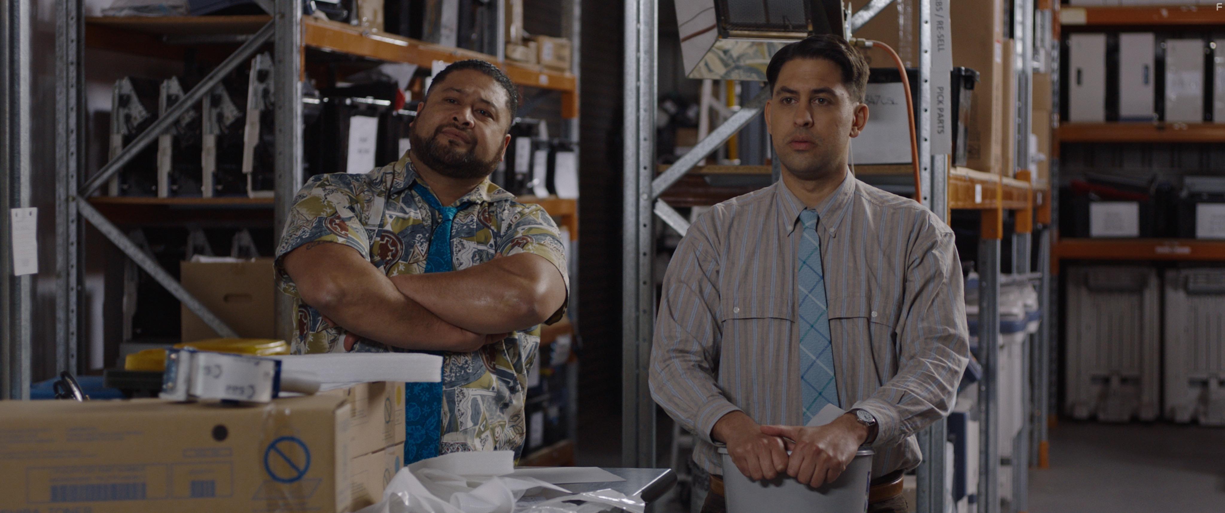 John Tui and Luke Saliba in Paper Champions (2020)