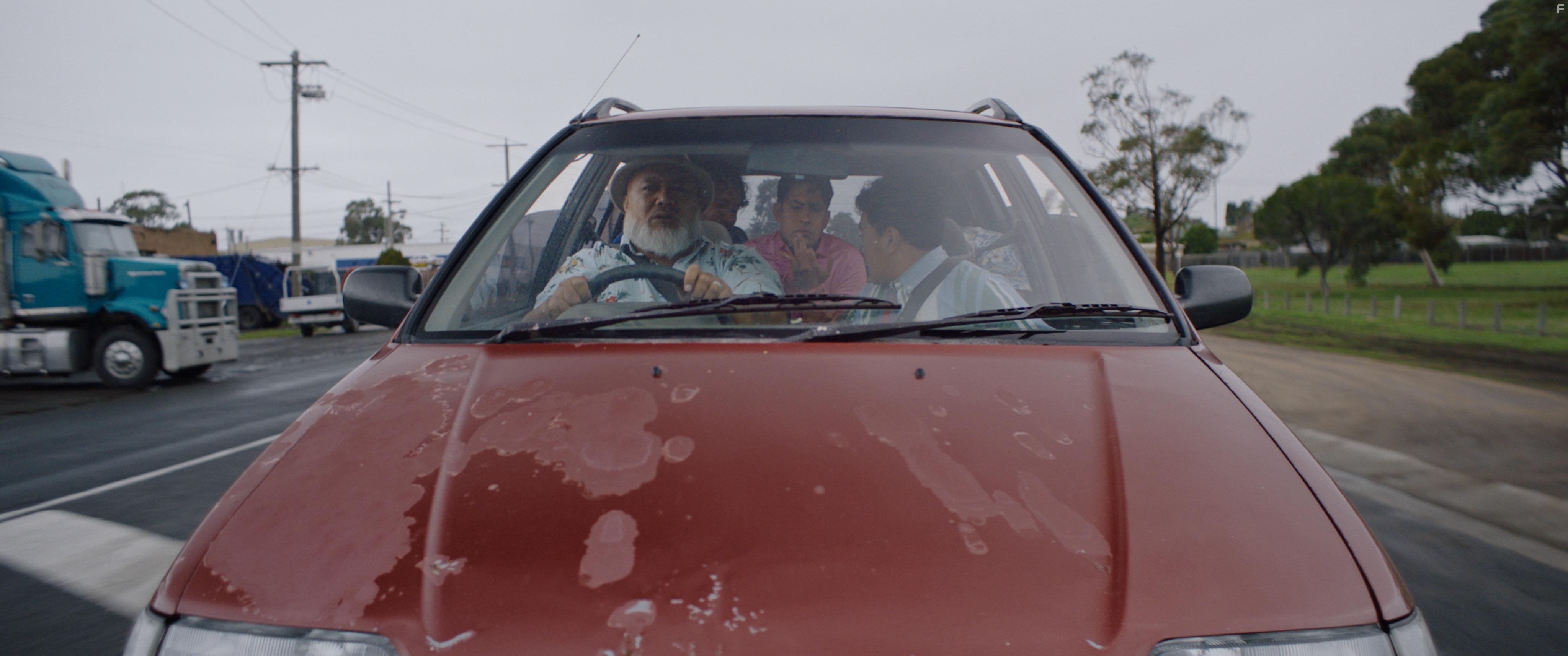 David Fane, John Tui, and Luke Saliba in Paper Champions (2020)