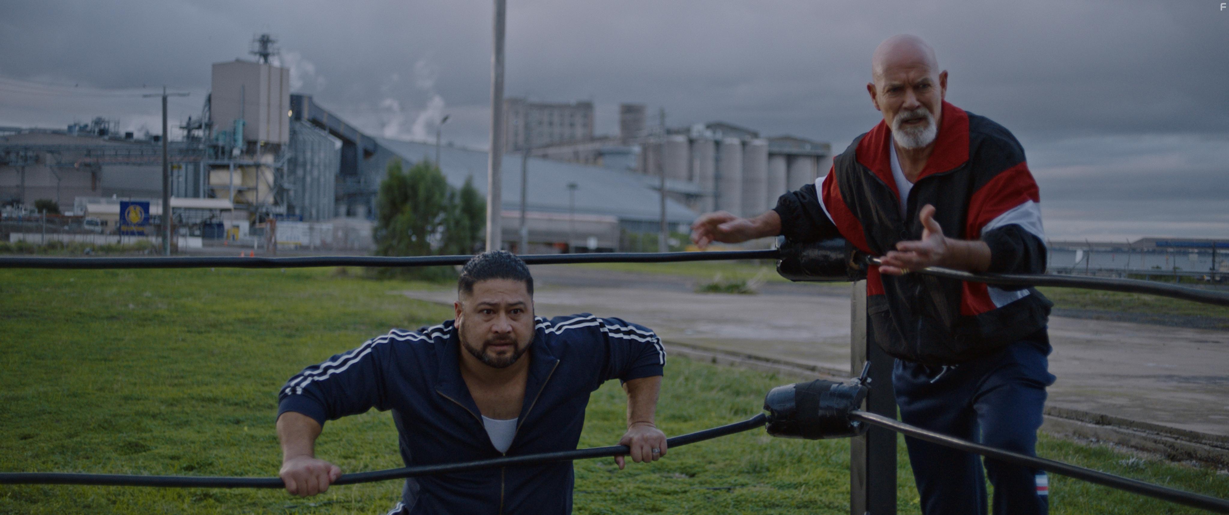 Gary Sweet and John Tui in Paper Champions (2020)