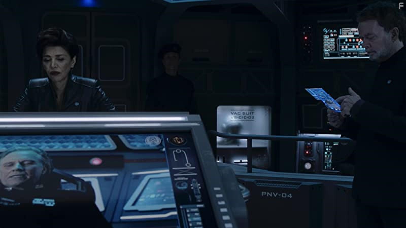 Shohreh Aghdashloo, Ted Dykstra, and John Ralston in The Expanse: One Ship (2021)