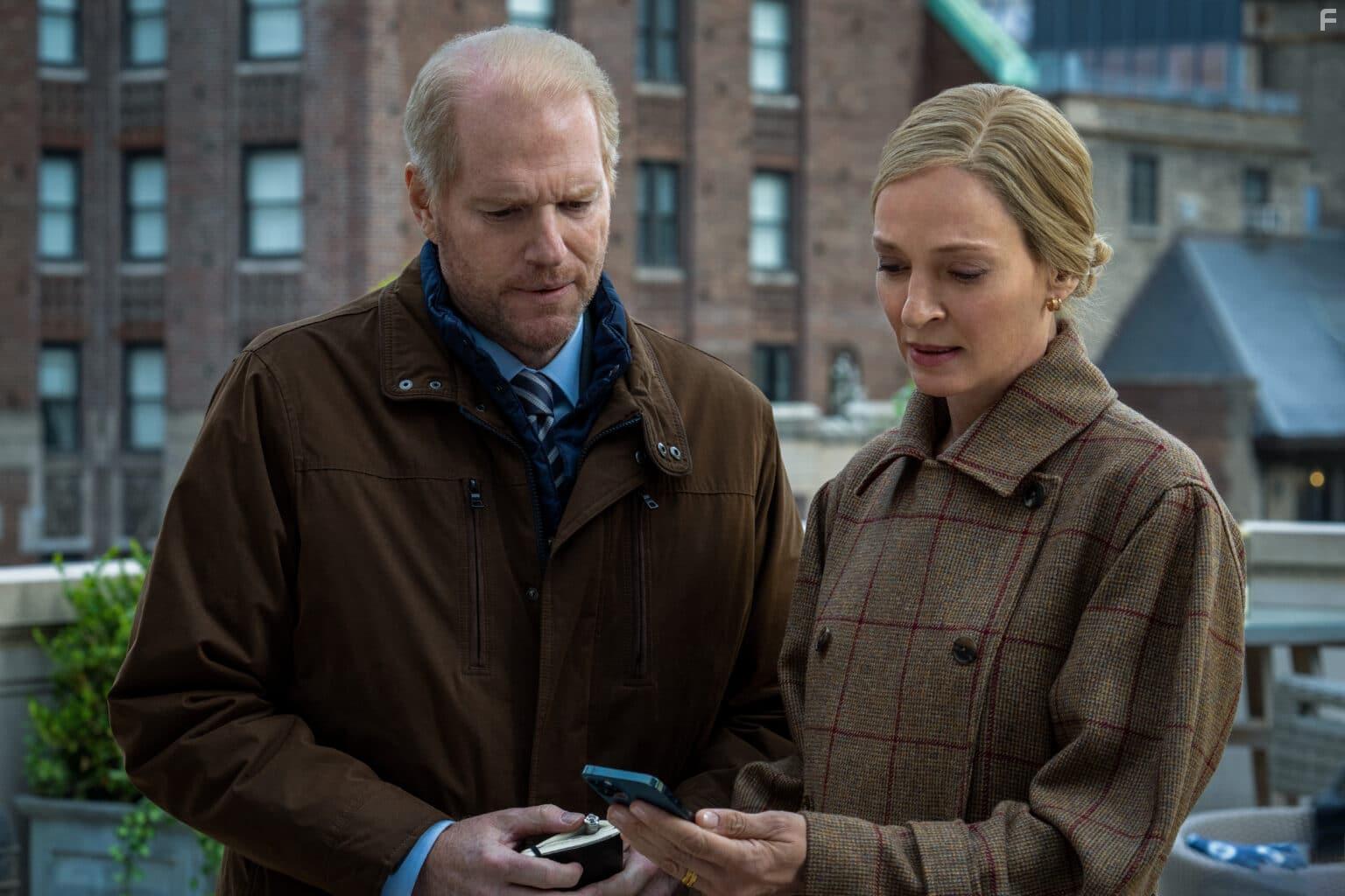 Uma Thurman and Noah Emmerich in Suspicion (2022)