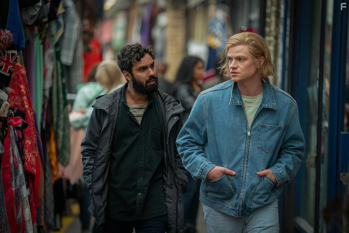 Kunal Nayyar and Tom Rhys Harries in Suspicion (2022)