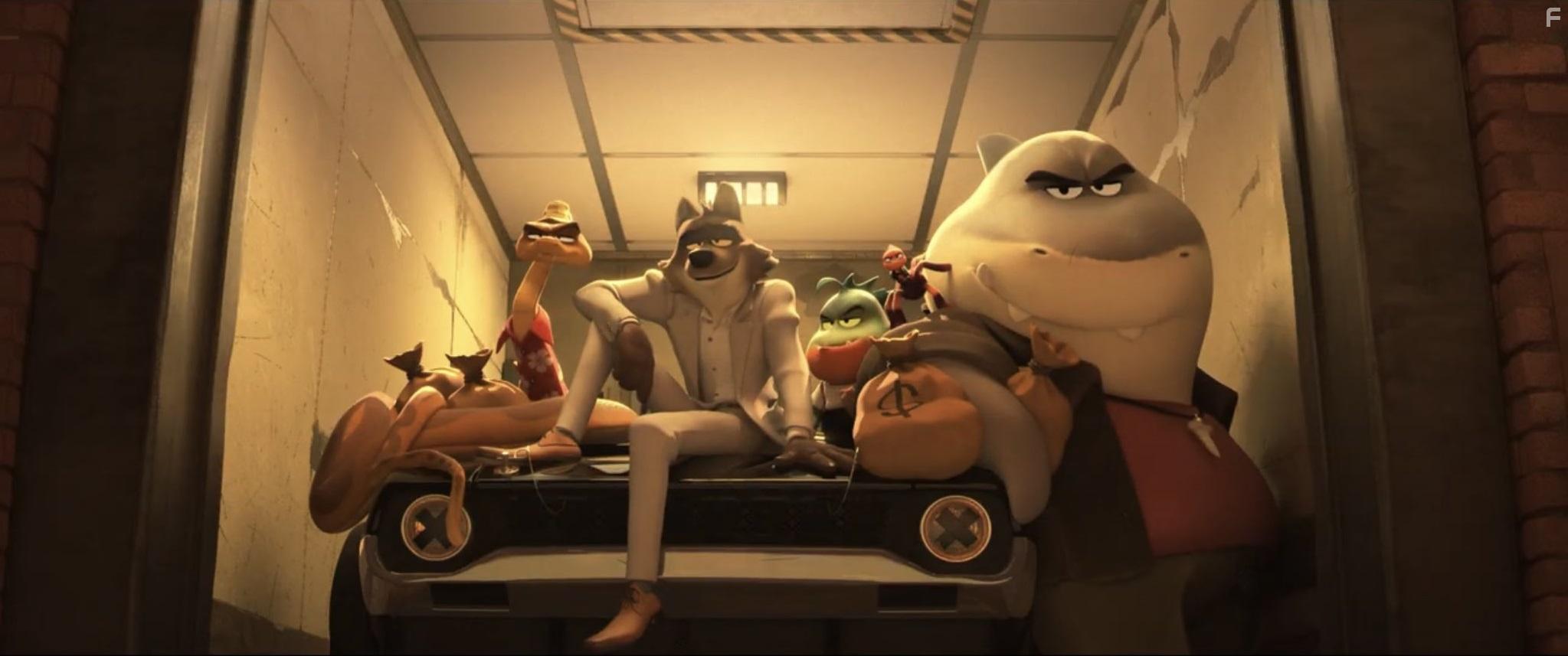 Sam Rockwell, Marc Maron, Craig Robinson, Awkwafina, and Anthony Ramos in The Bad Guys (2022)