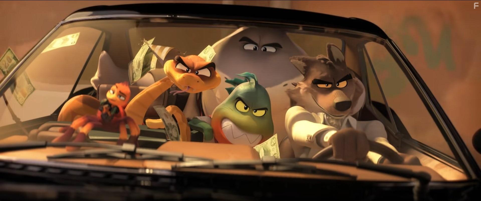 Sam Rockwell, Marc Maron, Craig Robinson, Awkwafina, and Anthony Ramos in The Bad Guys (2022)