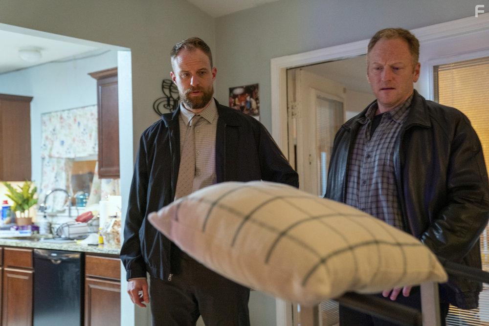 Mac Brandt and Adam David Thompson in The Thing About Pam (2022)