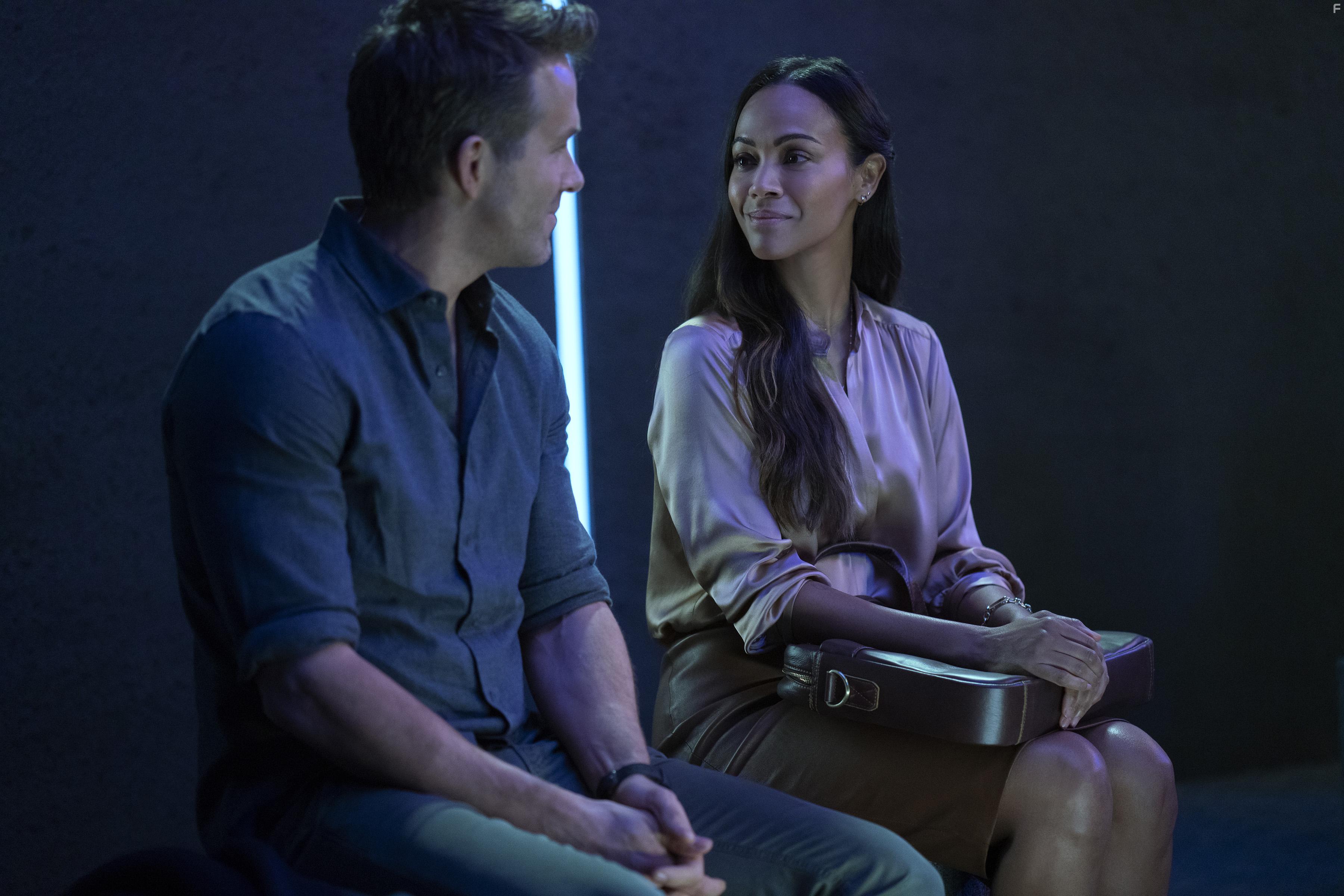 Ryan Reynolds and Zoe Saldana in The Adam Project (2022)