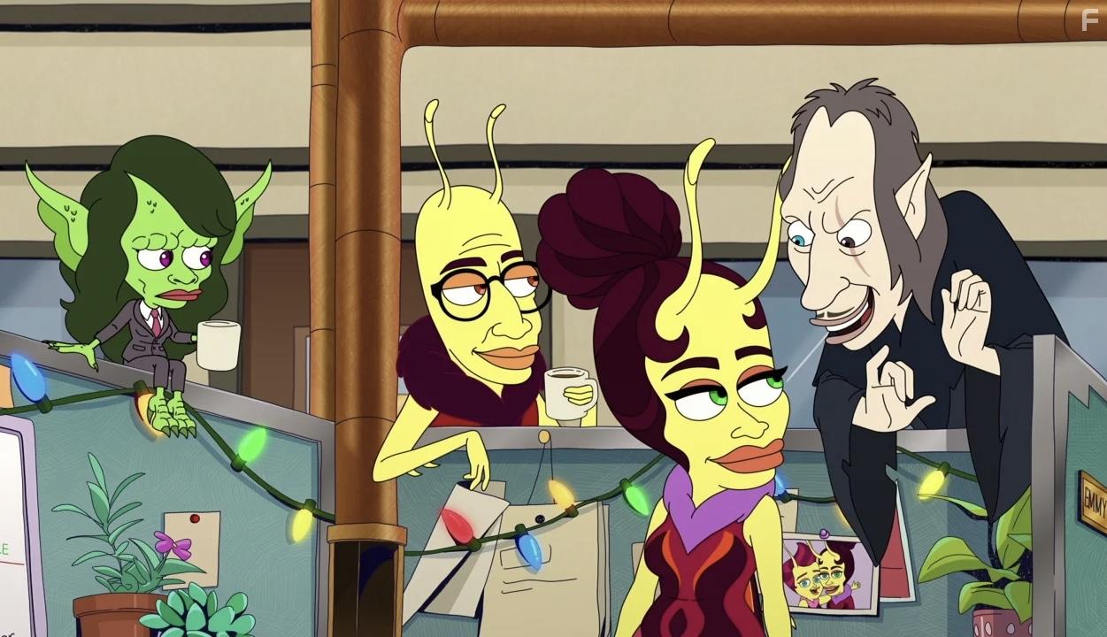 David Thewlis, Rosie Perez, Keke Palmer, and Brandon Kyle Goodman in Human Resources (2022)