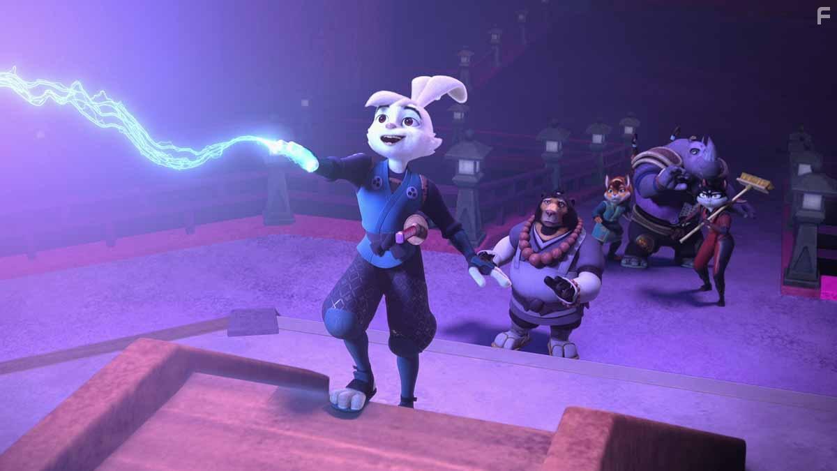 Mallory Low, Shelby Rabara, Darren Barnet, and Aleks Le in Samurai Rabbit: The Usagi Chronicles (2022)