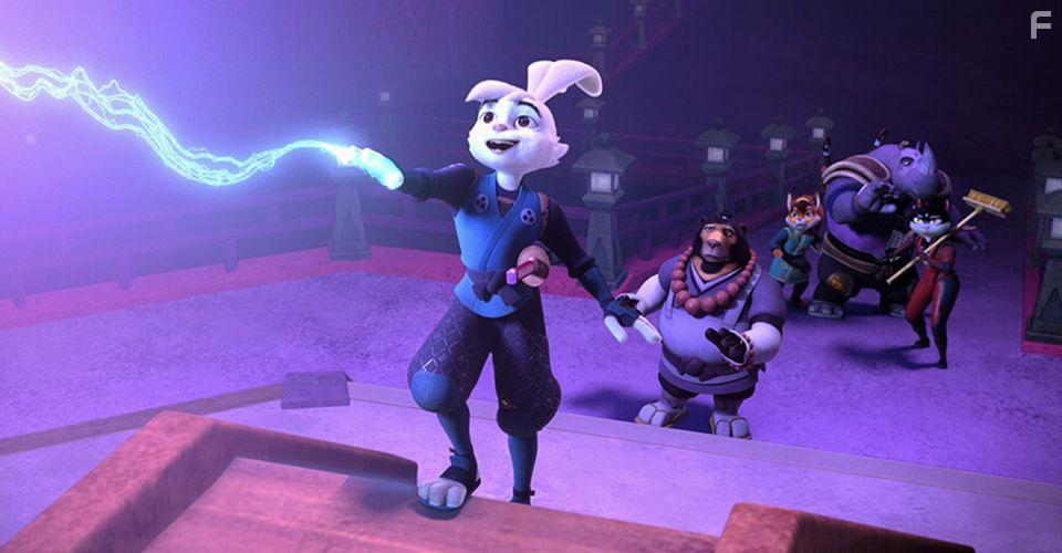 Mallory Low, Shelby Rabara, Darren Barnet, and Aleks Le in Samurai Rabbit: The Usagi Chronicles (2022)