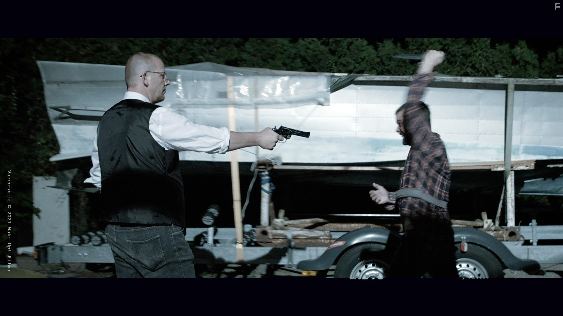 Yannick Merlin and Marc Dcosterd in Vasectomia (2021)