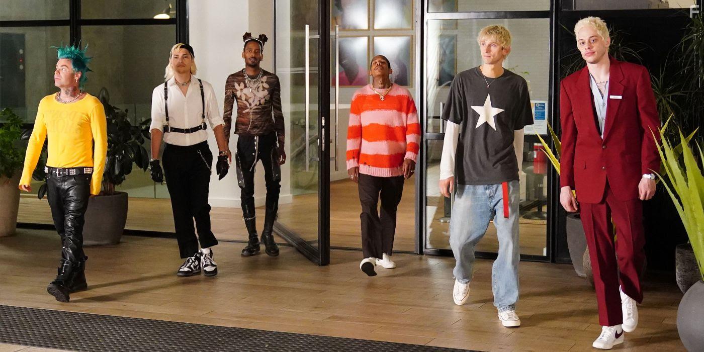 Pete Davidson, Colson Baker, Gata, Boo Johnson, Zach Villa, and Mod Sun in Good Mourning (2022)