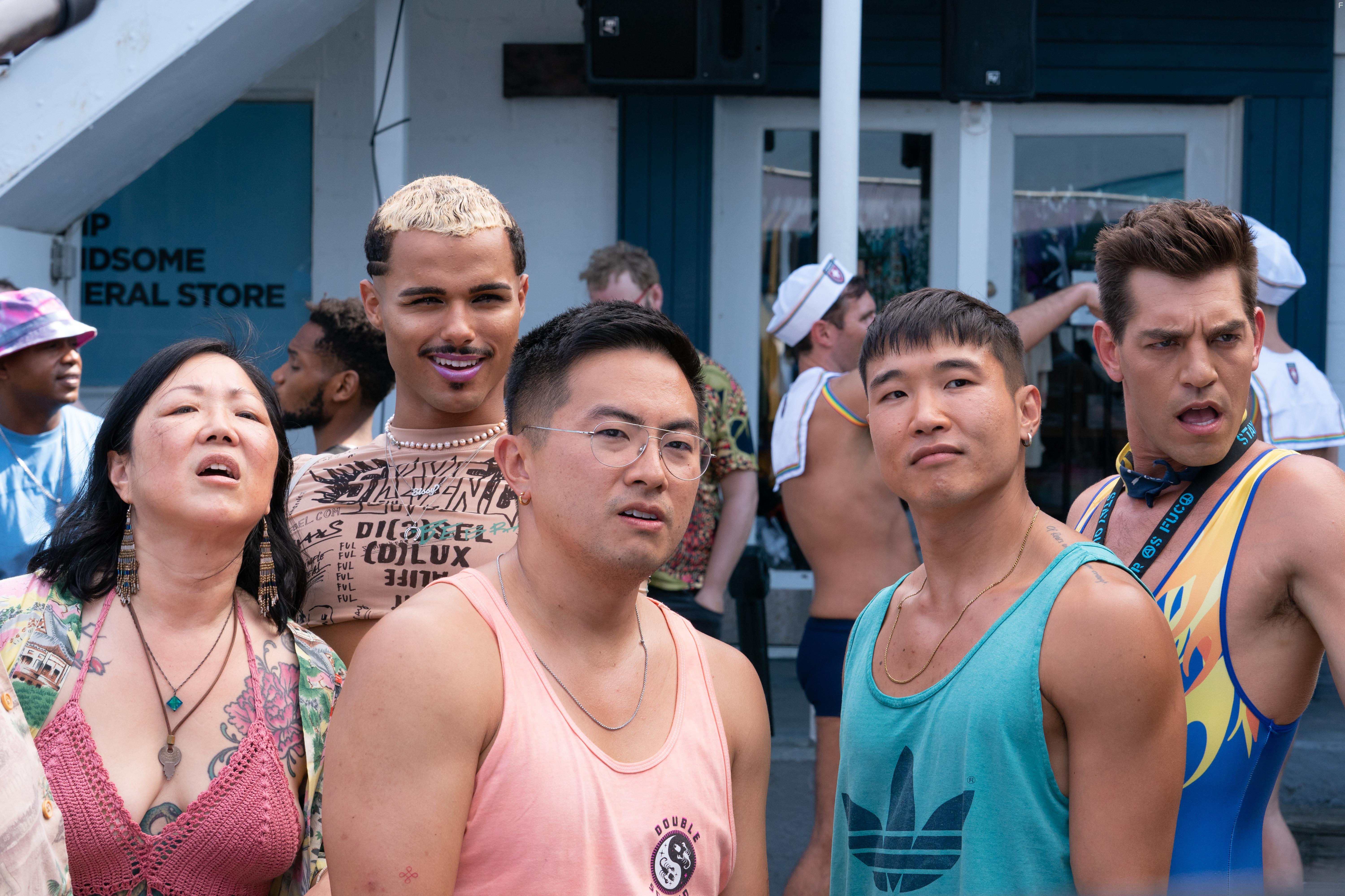 Margaret Cho, Tomas Matos, Matt Rogers, Joel Kim Booster, and Bowen Yang in Fire Island (2022)