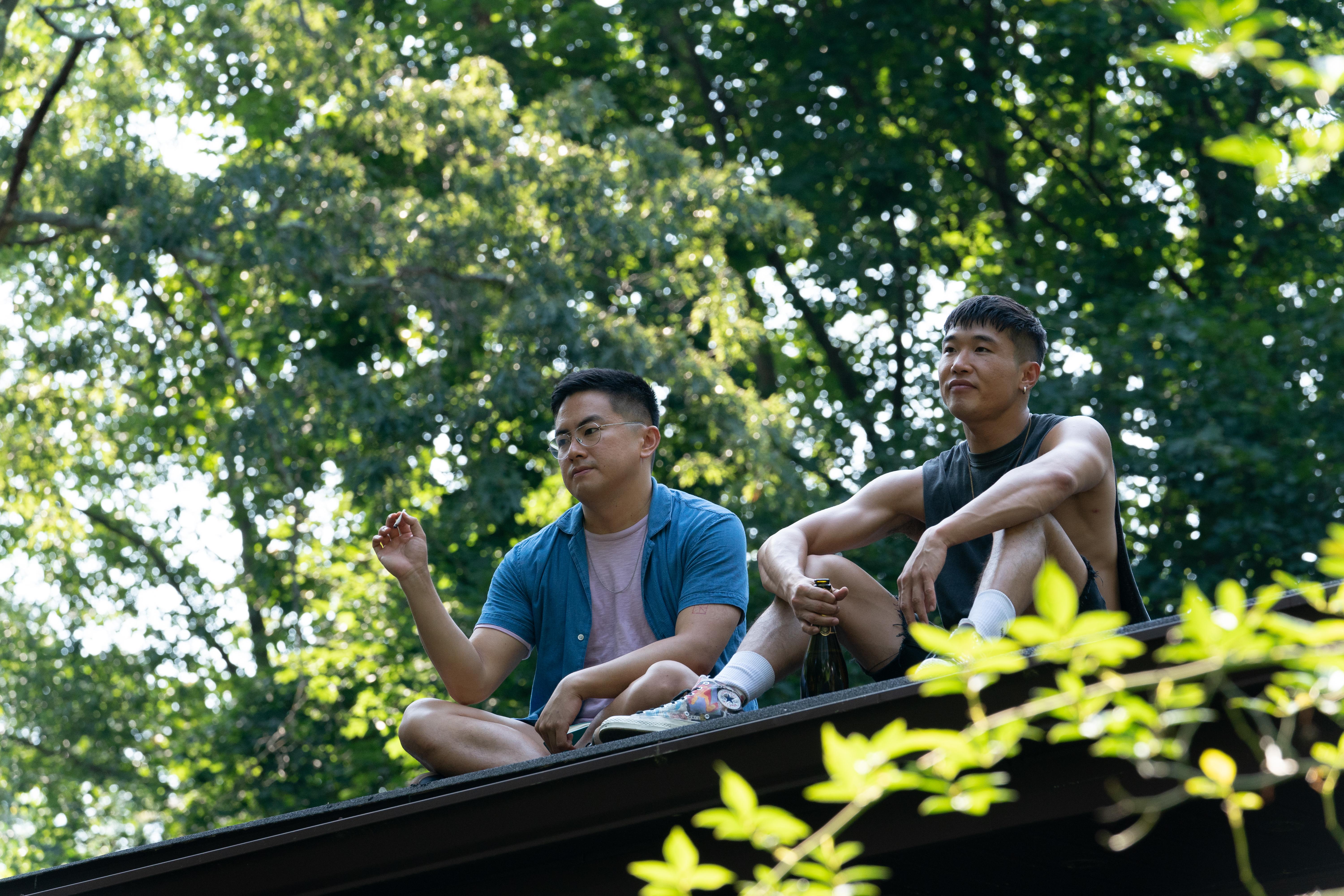 Joel Kim Booster and Bowen Yang in Fire Island (2022)