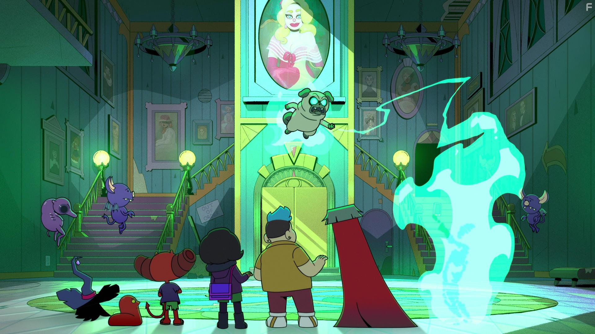 Emily Osment, Zach Barack, Alex Brightman, and Kody Kavitha in Dead End: Paranormal Park (2022)