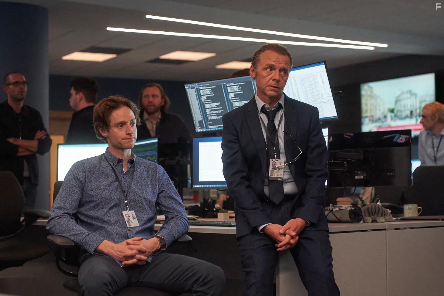 Simon Pegg and Andrew Rothney in The Undeclared War (2022)