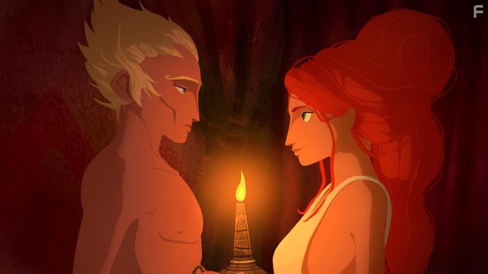 Camille Cottin and Niels Schneider in Icare (2022)