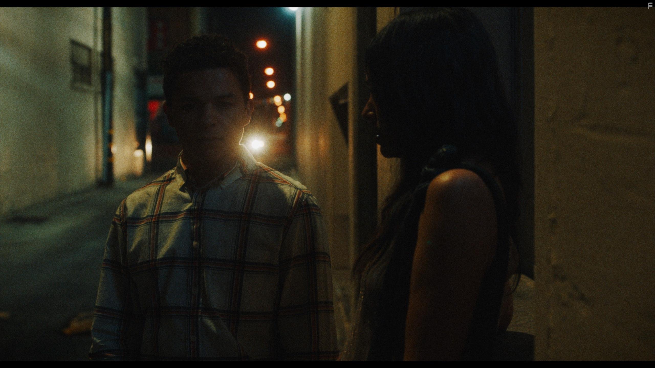 Reece Noi and Tamara Taylor in Diary of a Spy (2022)