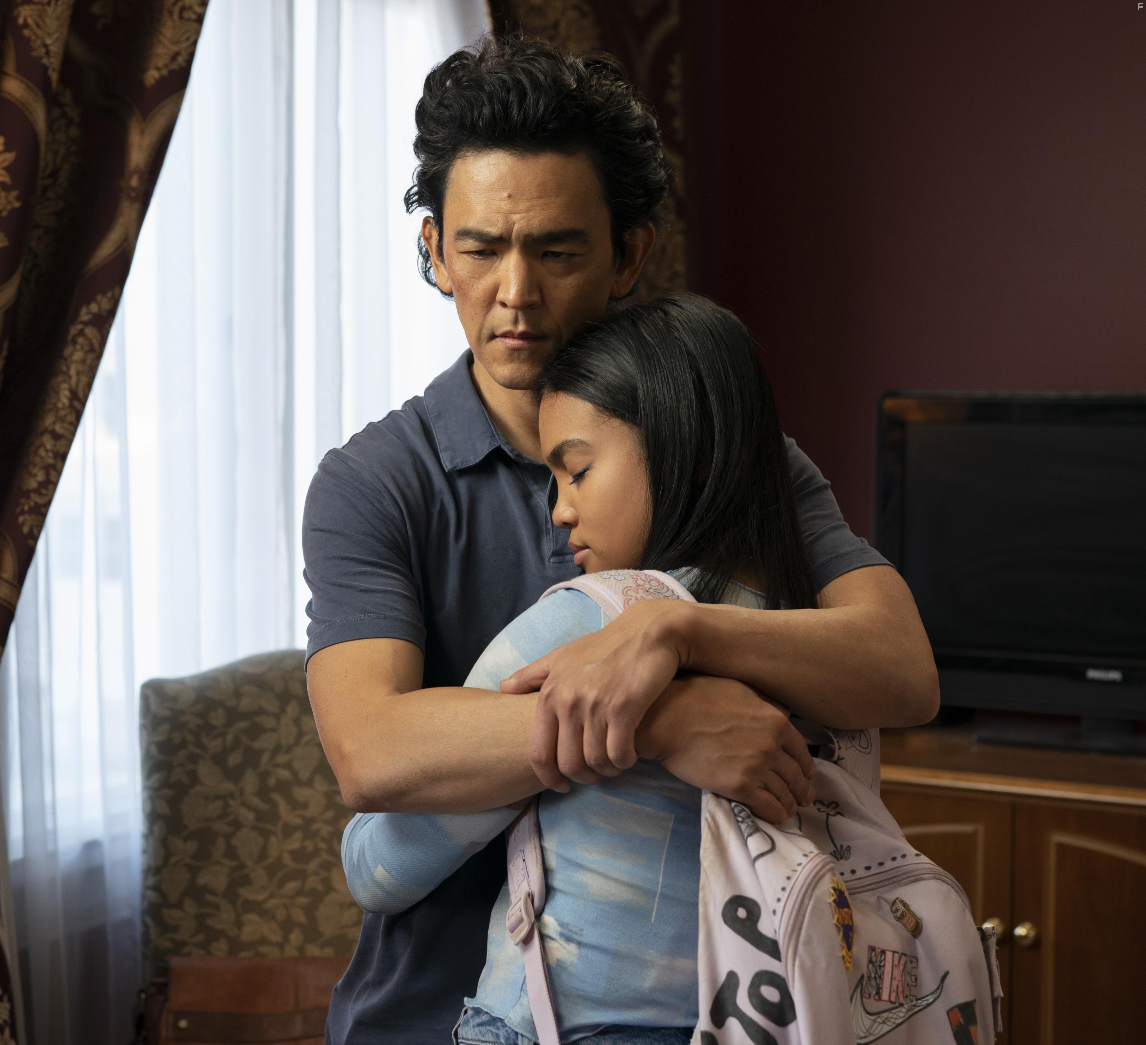 John Cho and Mia Isaac in Don't Make Me Go (2022)