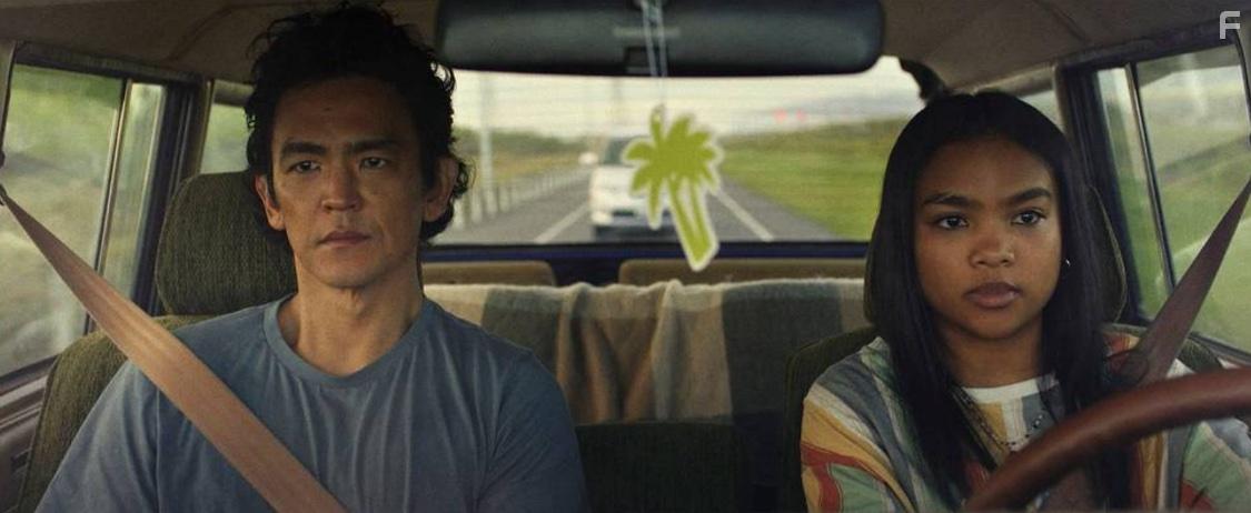 John Cho and Mia Isaac in Don't Make Me Go (2022)