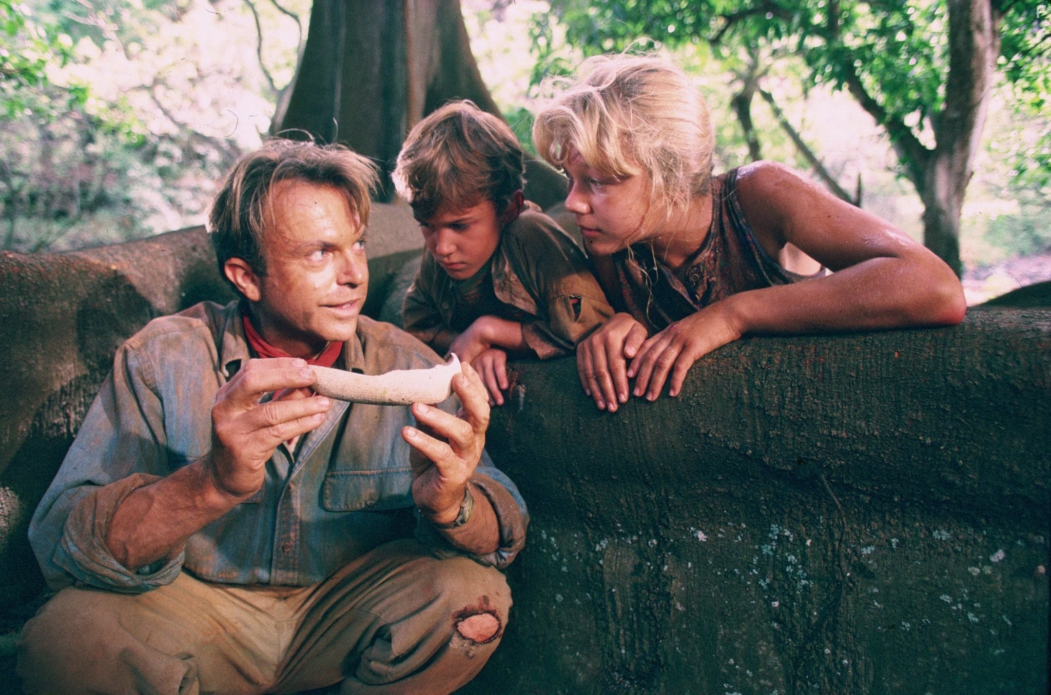 Sam Neill, Ariana Richards, and Joseph Mazzello in Парк юрского периода (1993)