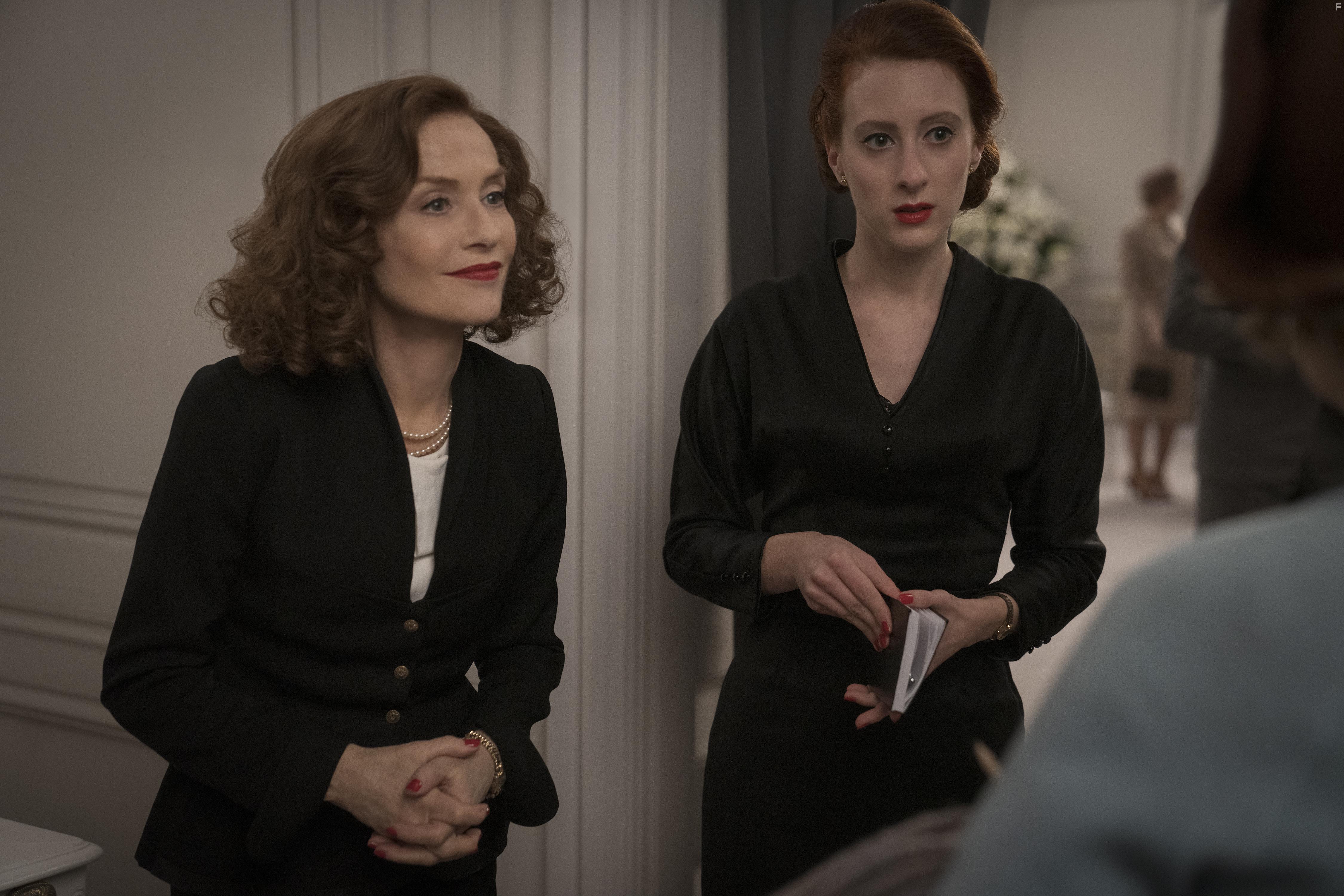 Isabelle Huppert and Roxane Duran in Mrs. Harris Goes to Paris (2022)