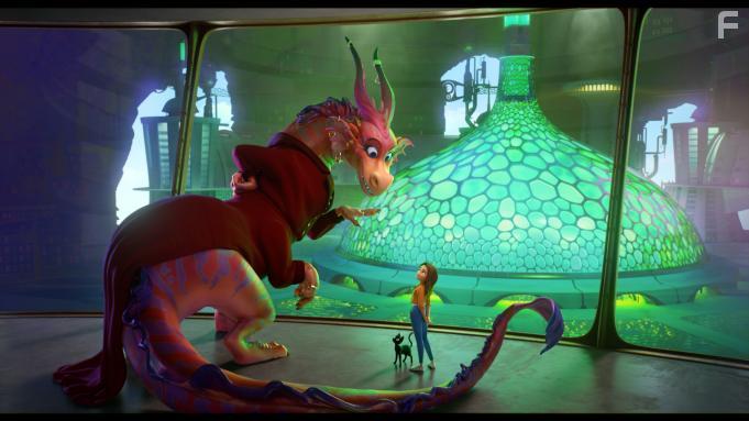 Jane Fonda, Simon Pegg, and Eva Noblezada in Luck (2022)