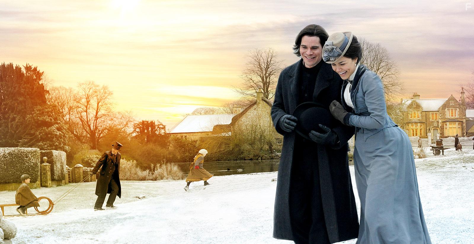 Hans Matheson and Samantha Barks in The Christmas Candle (2013)