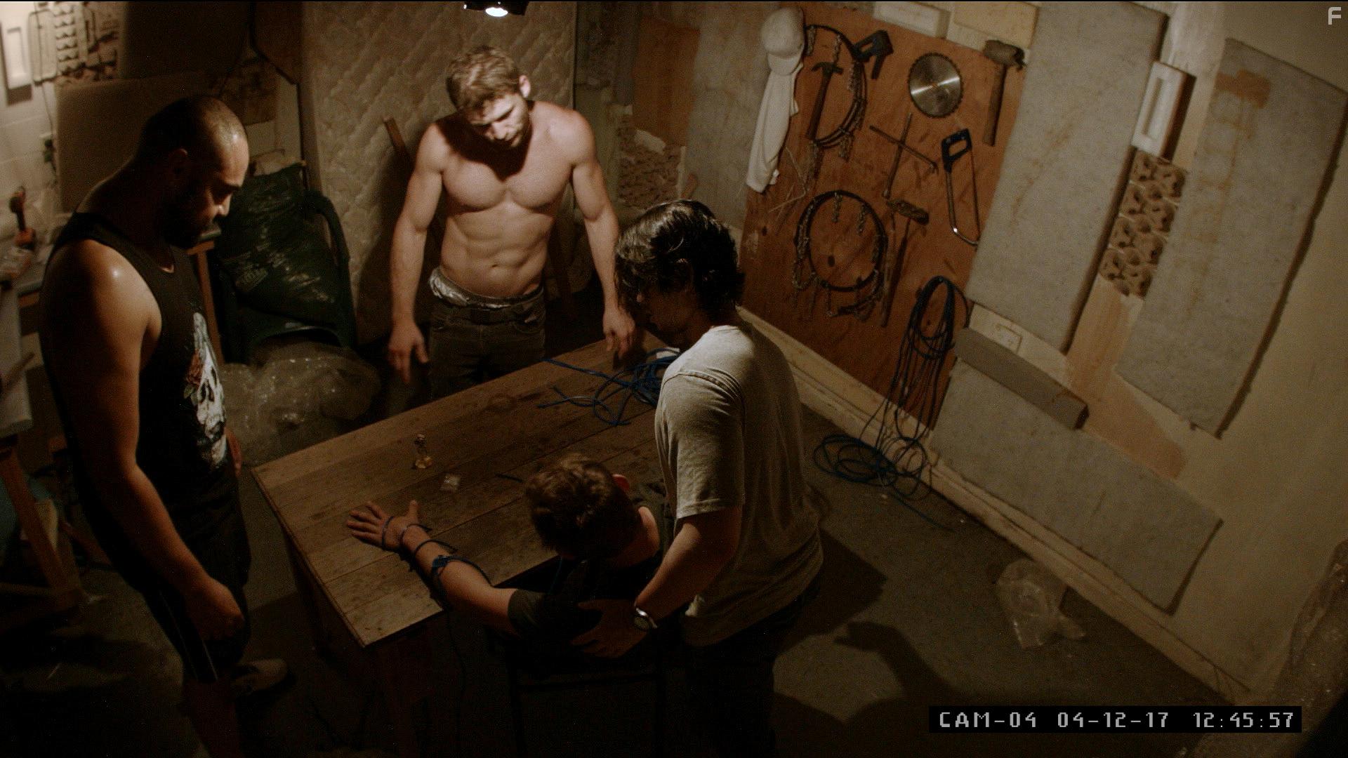 Lindsay Farris, Anthony Taufa, and Max Brown in We're Not Here to Fuck Spiders (2020)