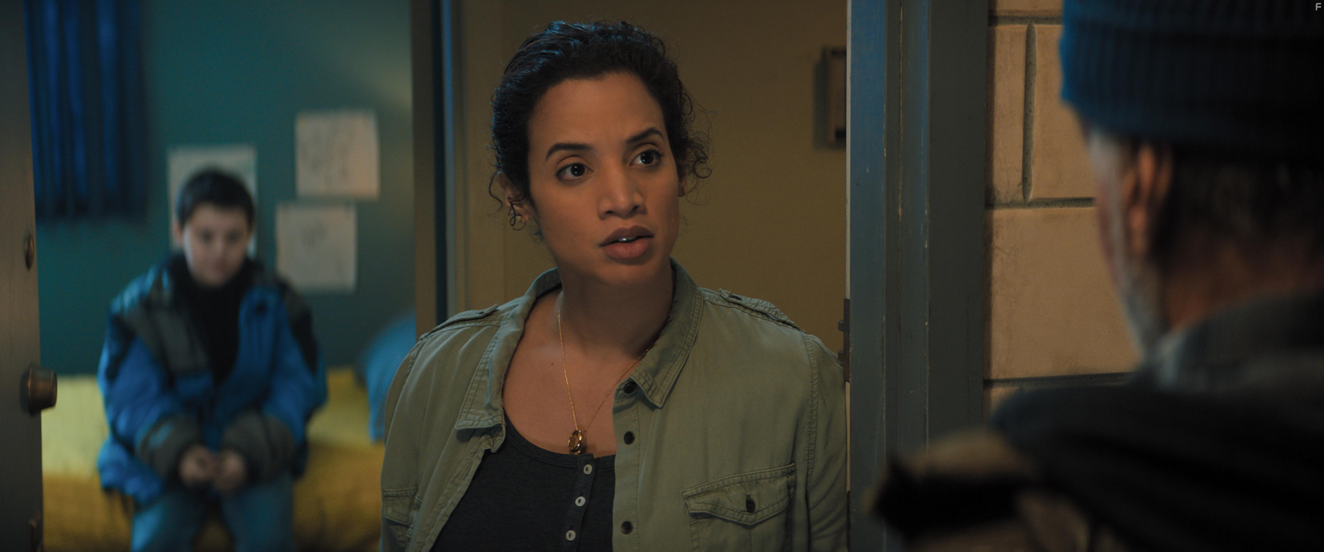 Sam Cleary and Dascha Polanco in Samaritan (2022)