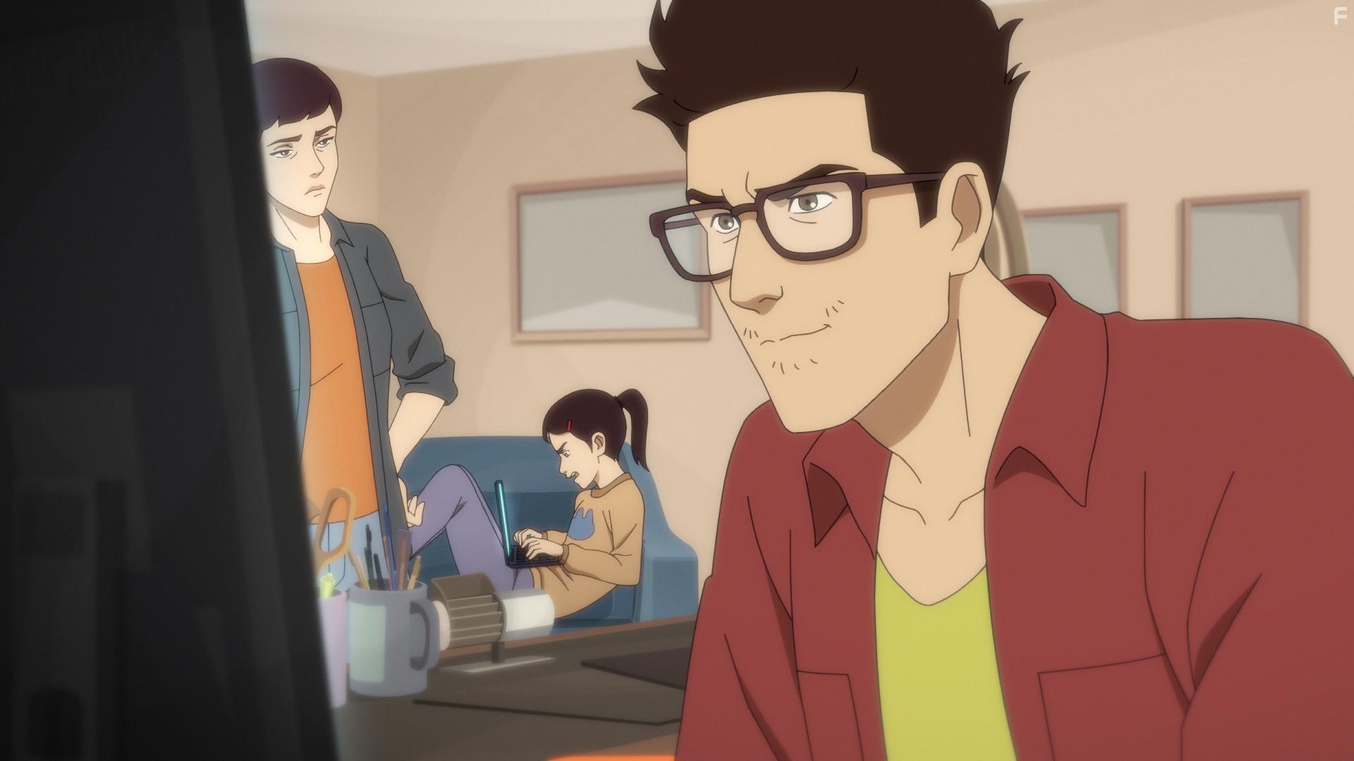 Daniel Dae Kim, Rosemarie DeWitt, and Katie Chang in Pantheon (2022)