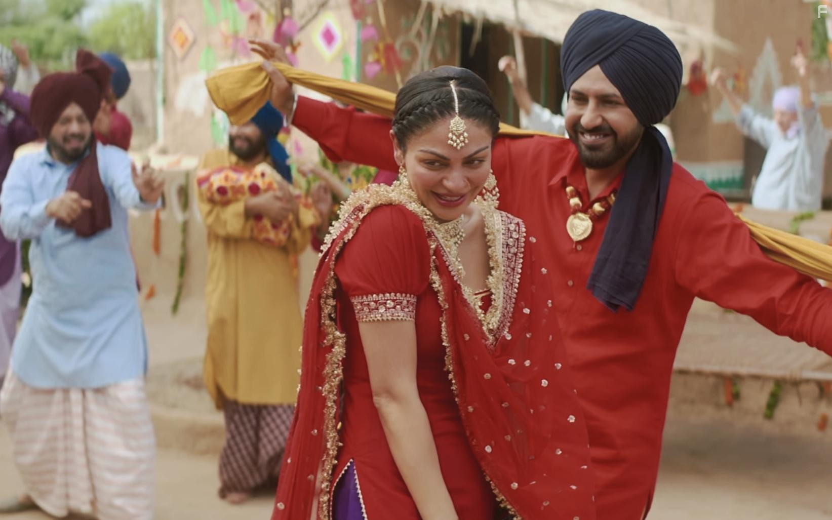 Neeru Bajwa and Gippy Grewal in Shava Ni Girdhari Lal (2021)