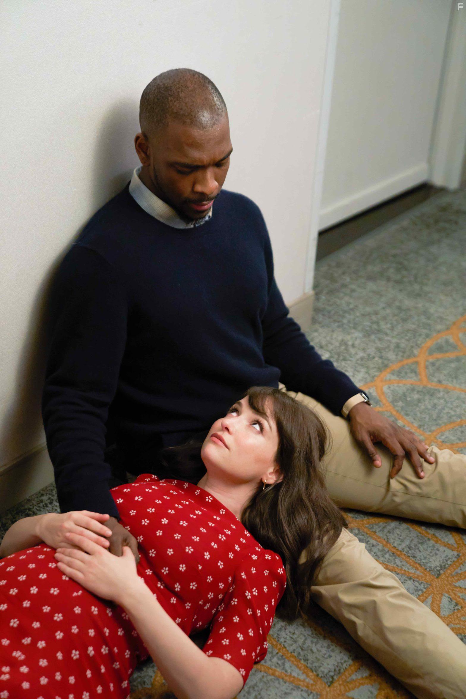 Milana Vayntrub and Jay Pharoah in Out of Office (2022)