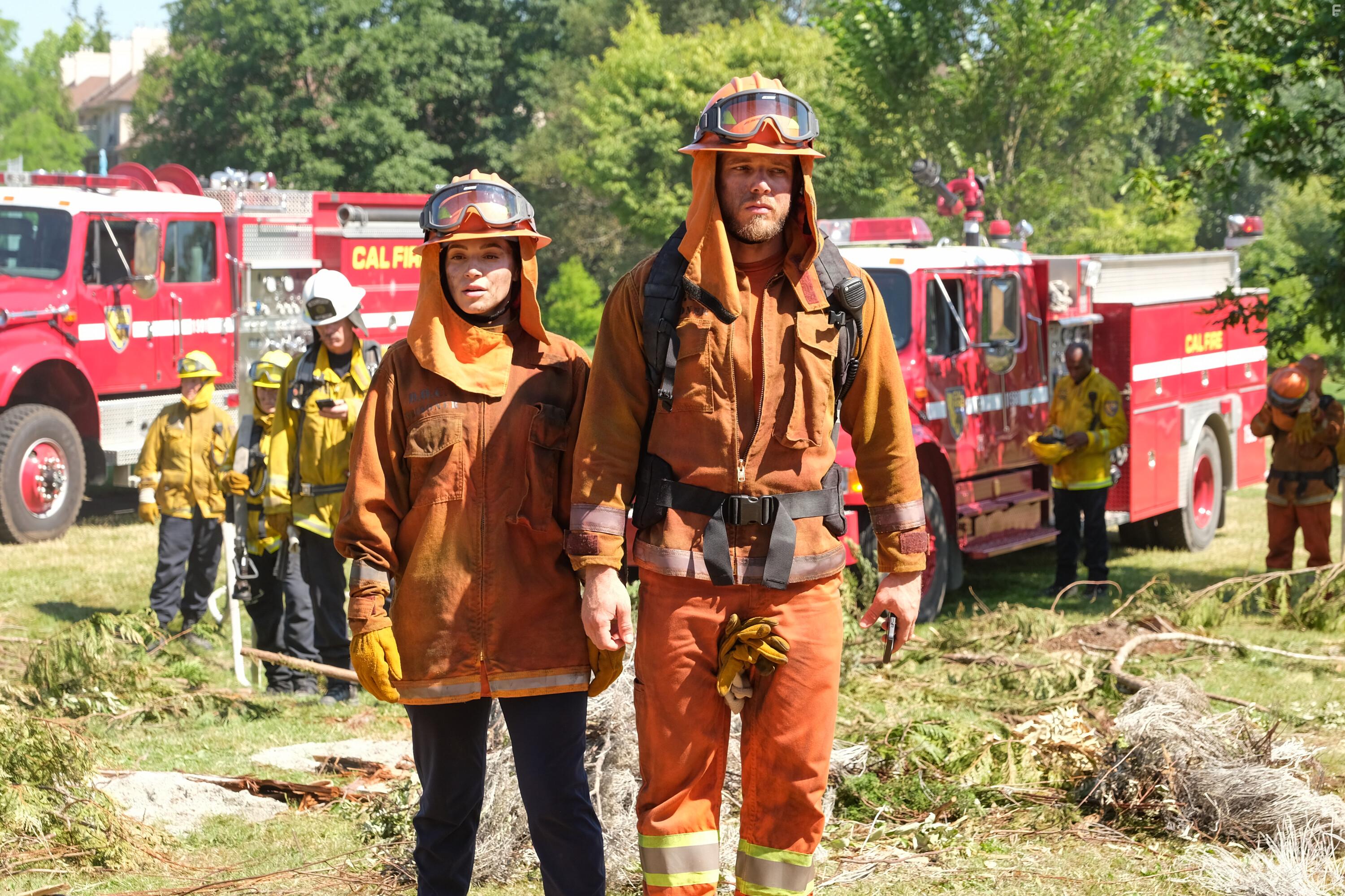 Max Thieriot and Stephanie Arcila in Fire Country (2022)