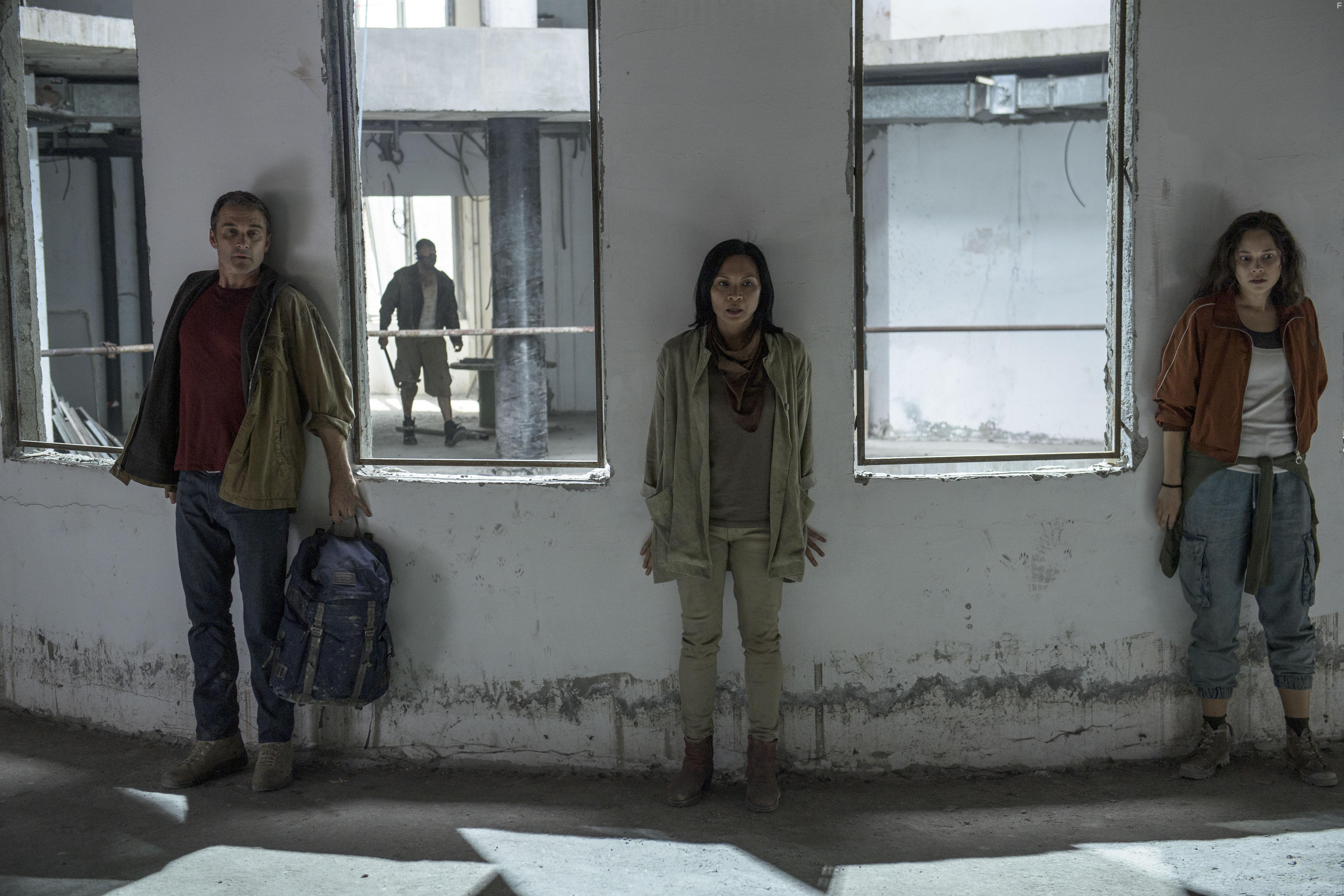 Alastair Mackenzie, Sumalee Montano, and Emma Fischer in The Deal (2022)